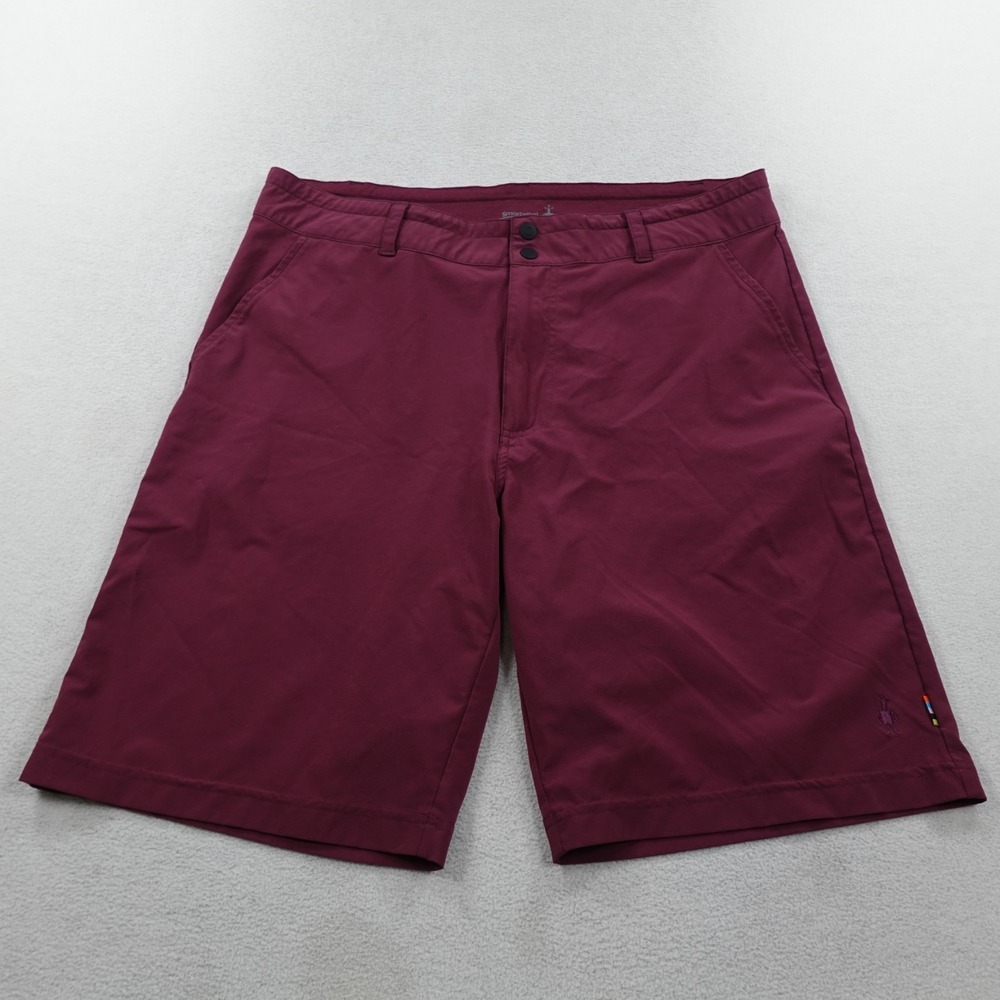 Smartwool 10" Shorts Mens Larg Red Performance Hiking Camp Outdoors Lightweight